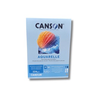 Canson studentský skicák A4 (21 x 29,7 cm) pro akvarel, 224 g, 10 listů, lepený