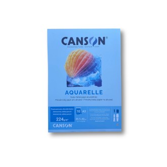 Canson studentský skicák A3 (29,7 x 42 cm) pro akvarel, 224 g, 10 listů, lepený