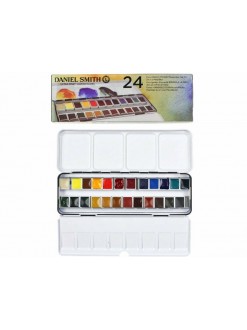 Daniel Smith akvarelové barvy v plechové krabičce, 24ks + plechová krabička 24 ks