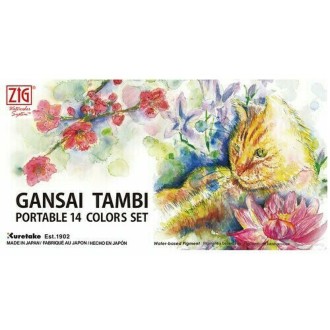 Gansai Tambi Portable set, Akvarelová cestovní sada - 14 + 2 ks
