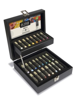 Sennelier Black box Mini Oil Stick, sada 24ks x 12 ml