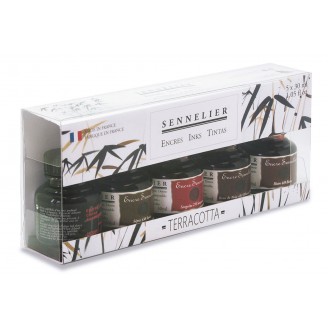 Sennelier sada inkoustů - hnědé odstíny 5 x 30 ml