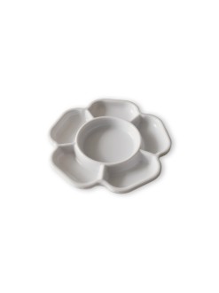 Napodobenina porcelánové palety, 6 kalíšků