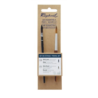 Cestovní sada akvarelových štětců Räphael, 2ks - mop + liner