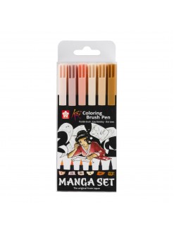 KOI "Manga" Coloring Brush pen - sada štětečkových akvarelových fixů, 6ks