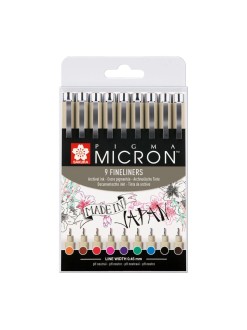 Sakura Pigma Micron sada 05 9 ks - různé odstíny