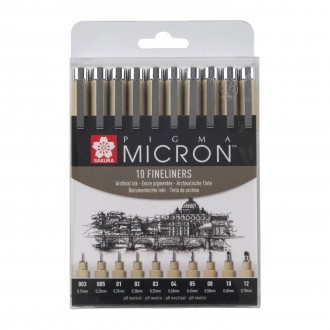 Sakura Pigma Micron Black sada 10 ks (10x liner )