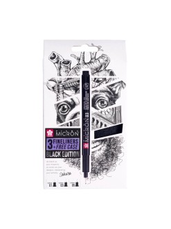 Sakura Pigma Micron sada 3 ks (black edition) + pouzdro