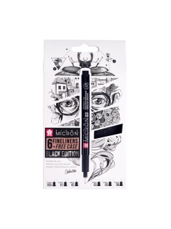 Sakura Pigma Micron sada 6 ks (black edition) + pouzdro