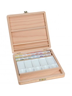 UMTON akvarel dřevěná kazeta - porcelánová paleta 18 x 2.6ml