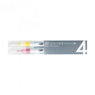 ZIG Kuretake Clean color Real Brush Pop Colours 4ks