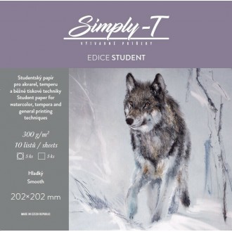 Akvarelový skicák Simply-T lepený, 202 x 202 mm, 5+5 listů, 300 g/m2