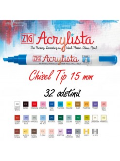 Akrylový popisovač ZIG Acrylista 15 mm, 000 Artic White