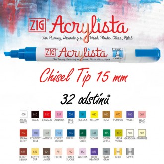 Akrylový popisovač ZIG Acrylista 15 mm, 010 - Black