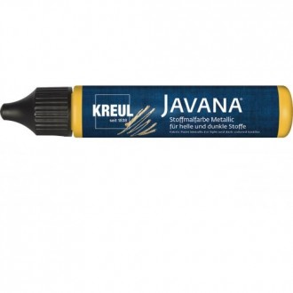 Barva na textil metalická Javana pen 29 ml, žlutá