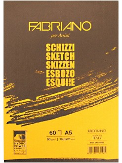 Fabriano Schizzi blok pro suché techniky, 90g/m2, lepená vaz