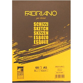 Fabriano Schizzi A4, 90g/m2, 120listů, lepená vazba