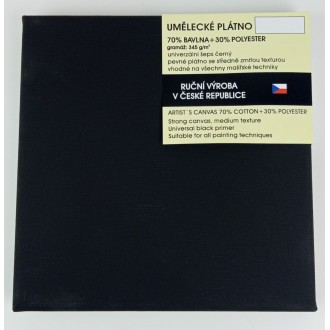 Bavlněné plátno napnuté - černé, 30x50 cm