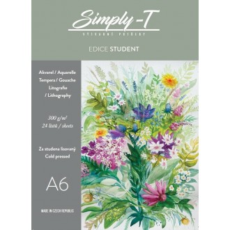 Akvarelový skicák Simply-T lepený, za studena lisovaný, A6