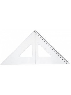 Pravítko trojúhelník s ryskou, 16 cm