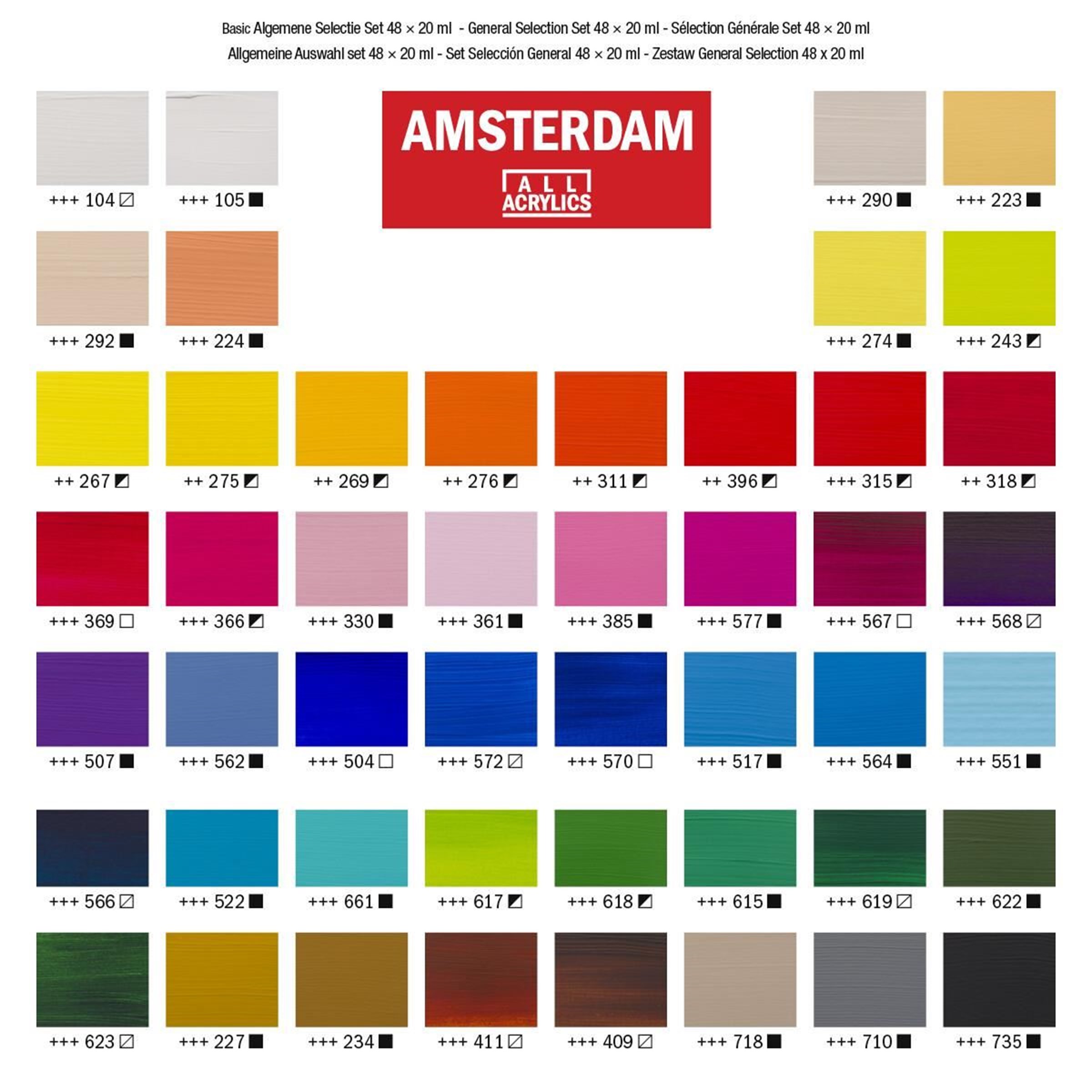 AMSTERDAM sada akrylových barev Standard series 48x20 ml