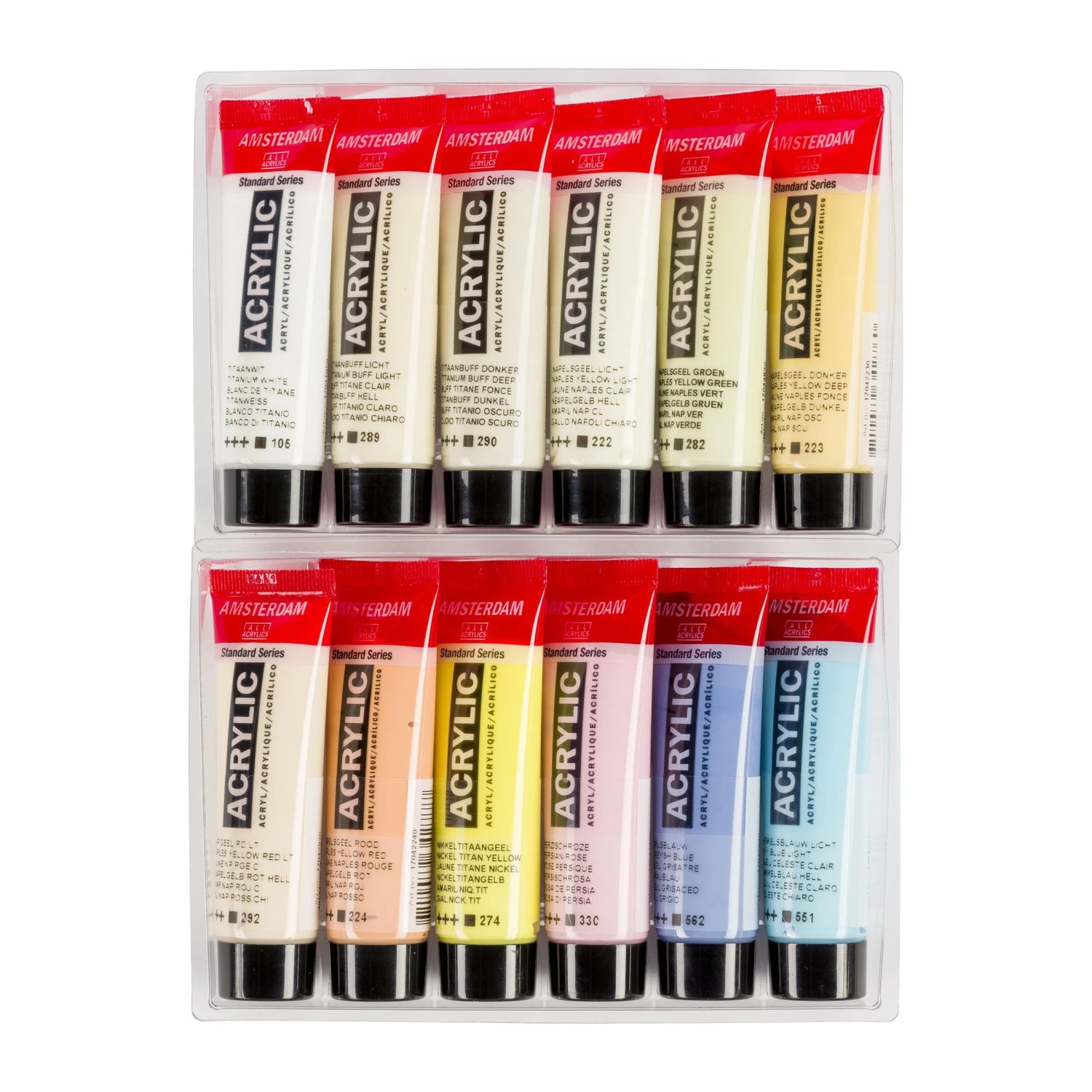 AMSTERDAM akrylový set pastelové odstíny - 12×20 ml, plastové tuby