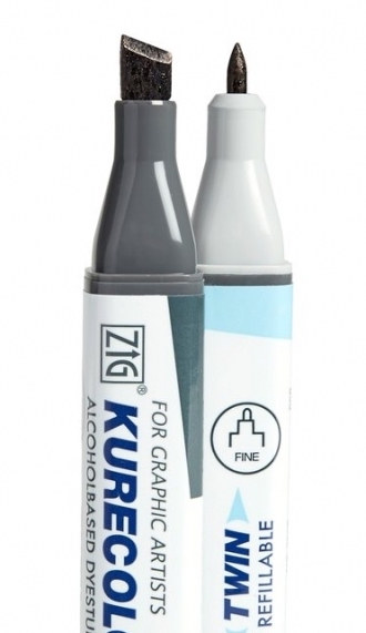 Fix KURETAKE Zig Kurecolor TWIN S, 2 hroty, plnitelný, 266 Wine Red