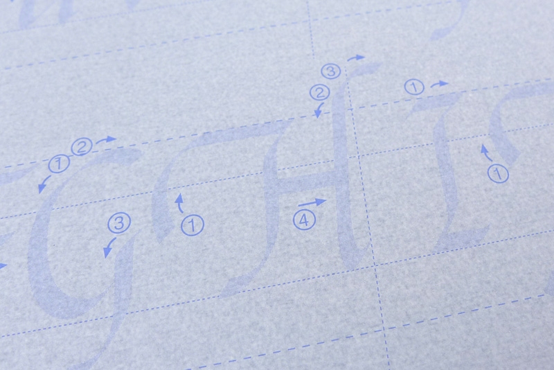 Calligraphy Practise Sheet - sešit na krasopsaní