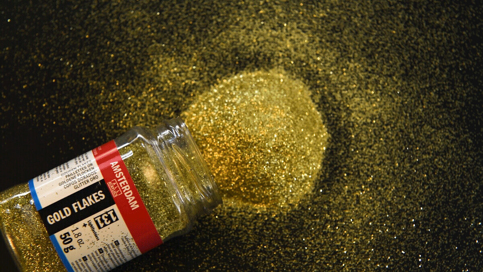 Barevné třpytivé (glitter) vločky Amsterdam, 50 g, stříbrné