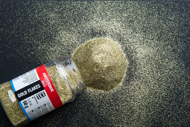 Barevné třpytivé (glitter) vločky Amsterdam, 50 g, stříbrné