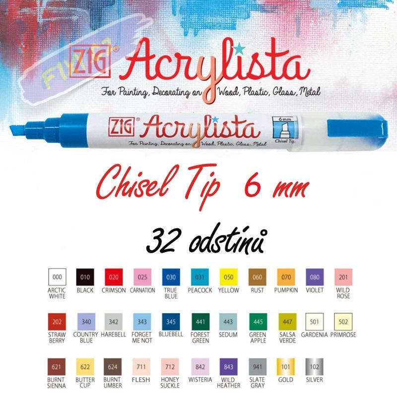Akrylový fix Kuretake ZIG Acrylista - 6 mm, 712 - Honeysuckle