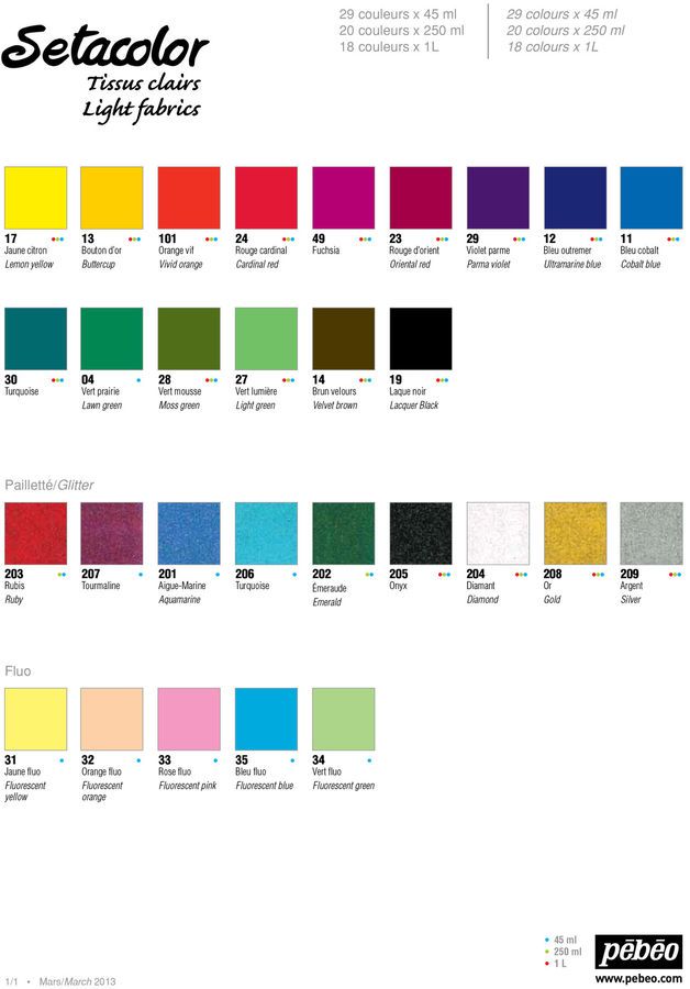 Setacolor Light fabric - na světlý textil 45 ml - různé barv, 210 TŘPYTIVÁ Multicolored